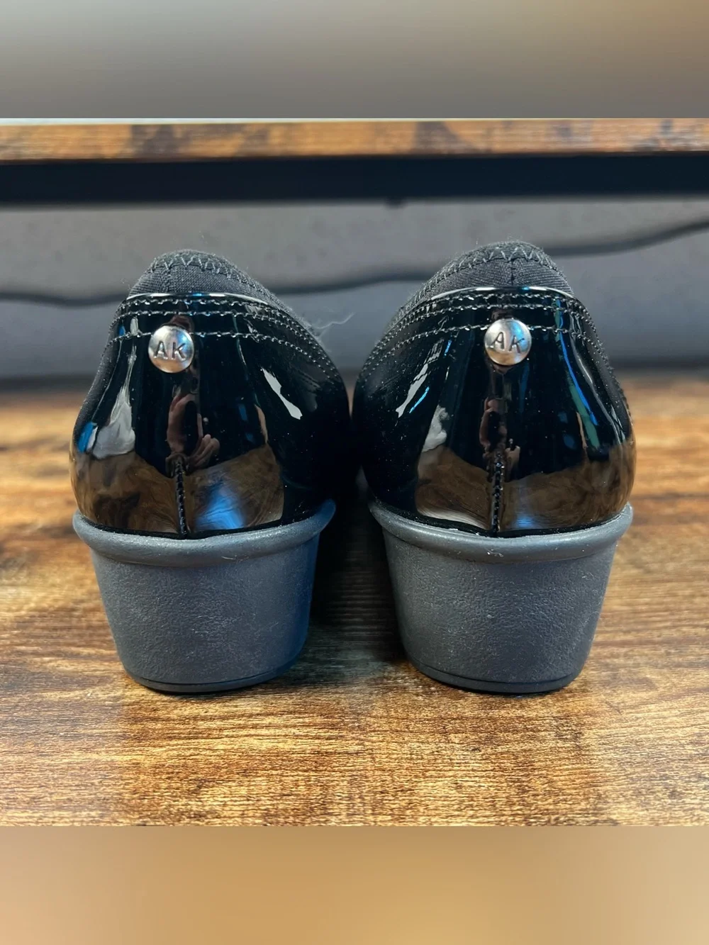 Anne Klein Shoes Slip On Wedge Heel Patent Leather Detail Wisher2 Women's 9.5